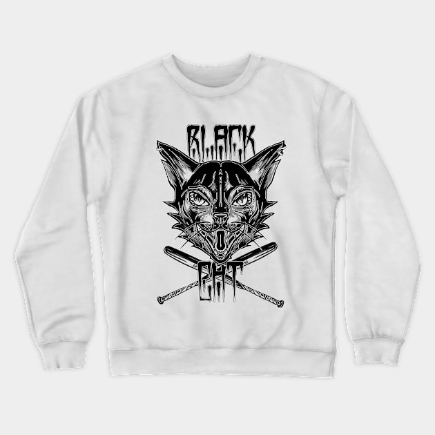 .B L A C K  C A T. Crewneck Sweatshirt by Killowcka